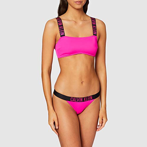 Calvin Klein Bandeau-rp Parte de Arriba de Bikini, Rosa (Pink GLO TZ7), S para Mujer