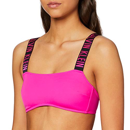 Calvin Klein Bandeau-rp Parte de Arriba de Bikini, Rosa (Pink GLO TZ7), S para Mujer