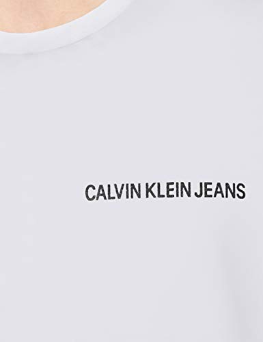 Calvin Klein Chest Institutional Slim SS tee Camiseta, Blanco (Bright White 112), XL para Hombre