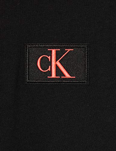 Calvin Klein CK Badge Cropped tee Camisa, Negro, XS para Mujer