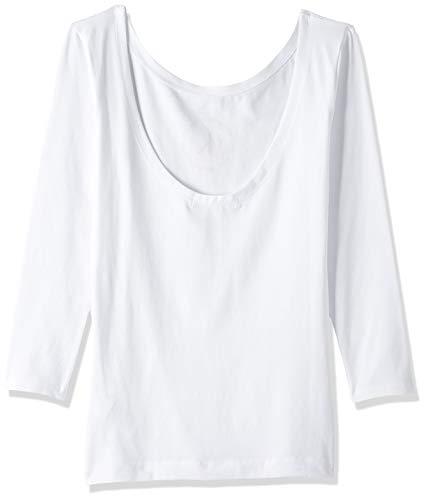 Calvin Klein CK Round Logo Ballet Top Camiseta, Blanco (Bright White Yaf), M para Mujer
