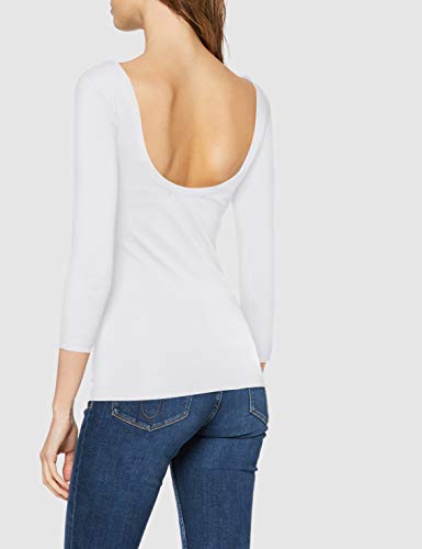 Calvin Klein CK Round Logo Ballet Top Camiseta, Blanco (Bright White Yaf), M para Mujer