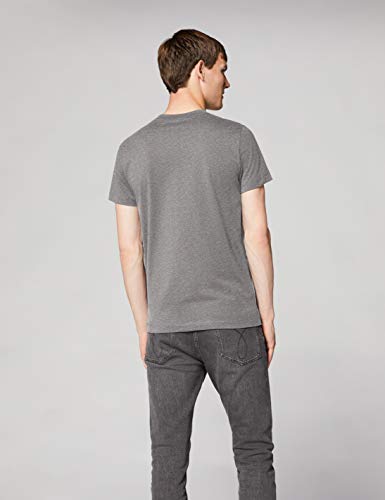 Calvin Klein Iconic Monogram SS Slim tee Camiseta, Gris (Mid Grey Heather P2f), XS para Hombre