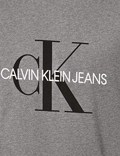 Calvin Klein Iconic Monogram SS Slim tee Camiseta, Gris (Mid Grey Heather P2f), XS para Hombre
