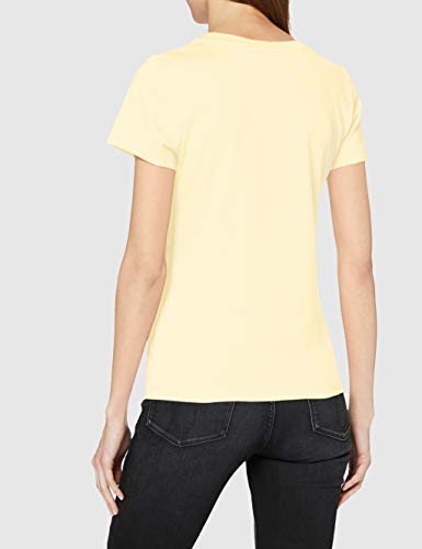 Calvin Klein Institutional Logo Slim Fit tee Camiseta, Amarillo (Mimosa Yellow Zhh), L para Mujer