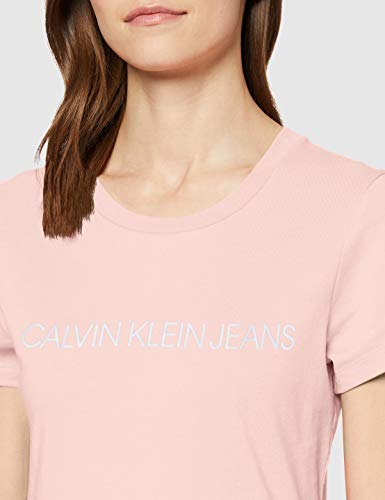 Calvin Klein Institutional Logo Slim Fit tee Camiseta, Rosa (Keepsake Pink Tir), L para Mujer