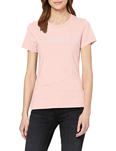 Calvin Klein Institutional Logo Slim Fit tee Camiseta, Rosa (Keepsake Pink Tir), L para Mujer