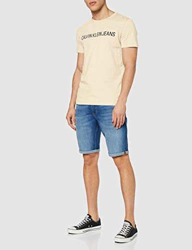 Calvin Klein Institutional Logo Slim SS tee Camisa, Pink, XS para Hombre