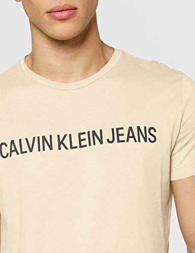 Calvin Klein Institutional Logo Slim SS tee Camisa, Pink, XS para Hombre