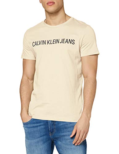 Calvin Klein Institutional Logo Slim SS tee Camisa, Pink, XS para Hombre