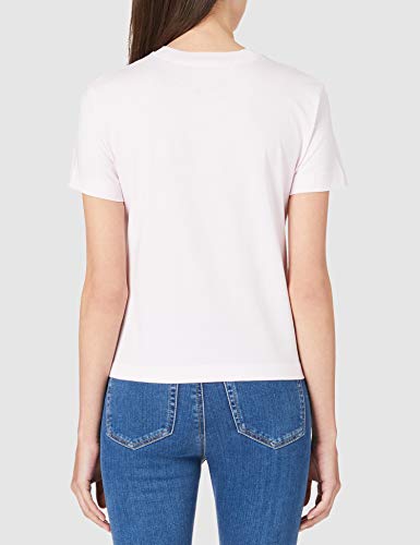 Calvin Klein Jeans Monogram Logo tee Camiseta, Rosa Perlado/Gris Tranquilo, S para Mujer