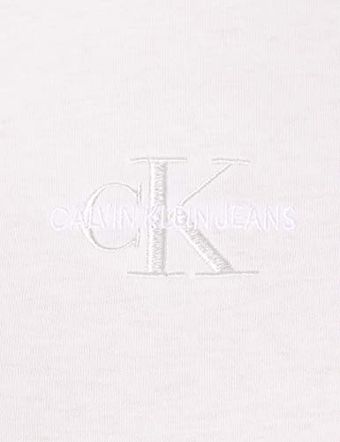 Calvin Klein Jeans Monogram Logo tee Camiseta, Rosa Perlado/Gris Tranquilo, S para Mujer