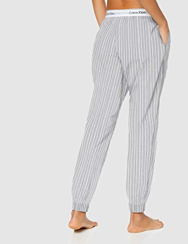 Calvin Klein Jogger Pantalones de Pijama, Gris (Modern Stripe_Vertical Mtu), XS para Mujer