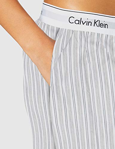 Calvin Klein Jogger Pantalones de Pijama, Gris (Modern Stripe_Vertical Mtu), XS para Mujer