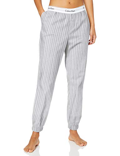 Calvin Klein Jogger Pantalones de Pijama, Gris (Modern Stripe_Vertical Mtu), XS para Mujer
