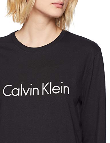 Calvin Klein L/s Crew Neck Camiseta, Negro (Black 001), Medium para Mujer