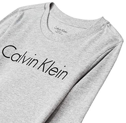 Calvin Klein LS Knit PJ Set Pijama, Gris (Grey Heather W/Black 044), 10-12 Jahre para Niños