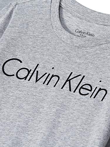 Calvin Klein LS Knit PJ Set Pijama, Gris (Grey Heather W/Black 044), 10-12 Jahre para Niños