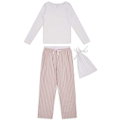 Calvin Klein L/s Pant Set Pijama, Rosa (Upright Stripe Opv), Medium (Pack de 2) para Mujer
