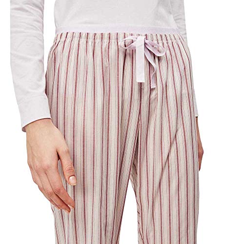 Calvin Klein L/s Pant Set Pijama, Rosa (Upright Stripe Opv), Medium (Pack de 2) para Mujer