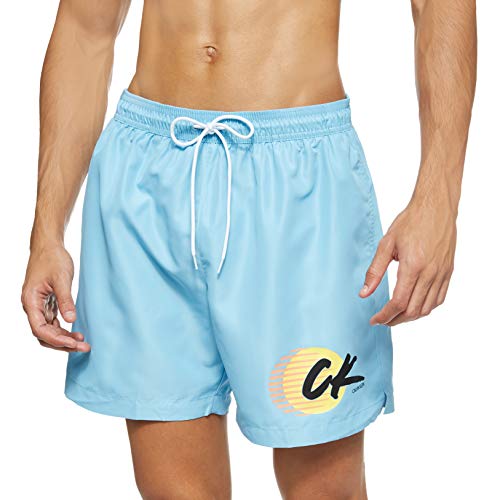 Calvin Klein Medium Drawstring Bañador, Azul (Air Blue Cae), L para Hombre