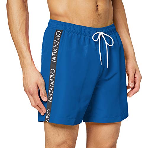 Calvin Klein Medium Drawstring Bañador, Azul (Snorkel Blue CJR), S para Hombre