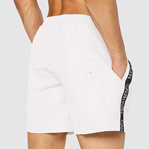 Calvin Klein Medium Drawstring Bañador, Blanco (PVH Classic White YCD), M para Hombre