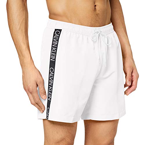 Calvin Klein Medium Drawstring Bañador, Blanco (PVH Classic White YCD), M para Hombre