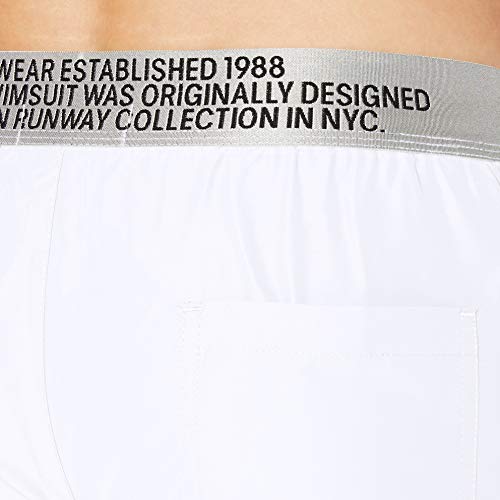 Calvin Klein Medium Drawstring Bañador, Blanco (PVH Classic White YCD), S para Hombre