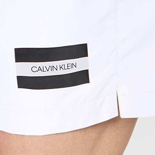 Calvin Klein Medium Drawstring Bañador, Blanco (PVH Classic White YCD), S para Hombre