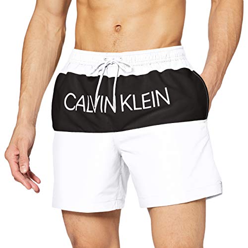 Calvin Klein Medium Drawstring Bañador, Blanco (PVH Classic White YCD), XL para Hombre
