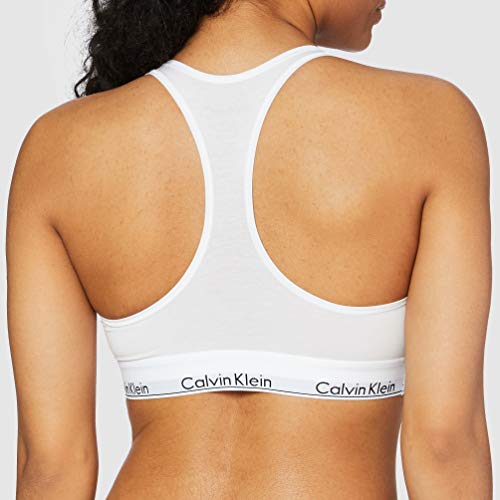 Calvin Klein Modern Cotton Unlined Bralette Sujetador deportivo, Blanco (White 100), S para Mujer