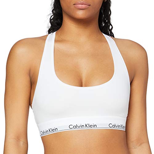 Calvin Klein Modern Cotton Unlined Bralette Sujetador deportivo, Blanco (White 100), S para Mujer