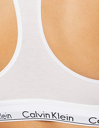 Calvin Klein Modern Cotton Unlined Bralette Sujetador deportivo, Blanco (White 100), S para Mujer
