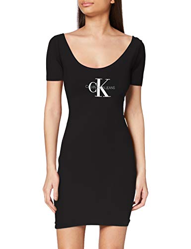 Calvin Klein Monogram Stripe Ballet Dress Vestido, Negro (CK Black Bae), XS para Mujer