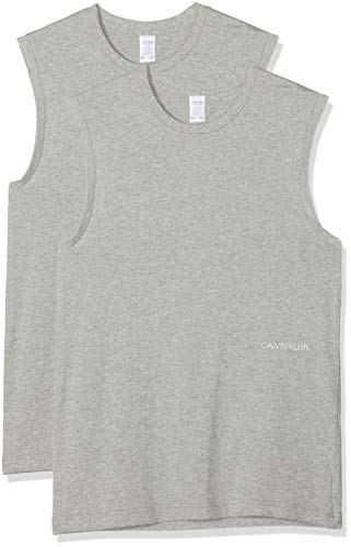 Calvin Klein Muscle Tank 2pk Camiseta sin Mangas, Gris (Grey Heather 020), Talla única (Talla del Fabricante: Medium) para Mujer