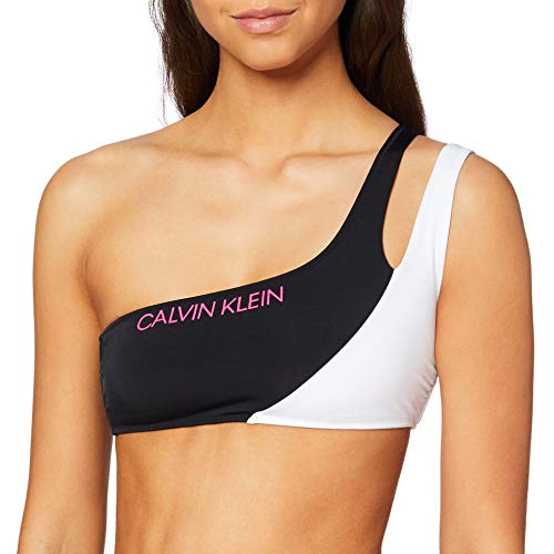 Calvin Klein One Shoulder Bandeau Pijama, Negro (PVH Black BEH), L para Mujer