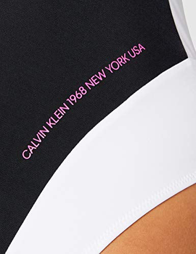 Calvin Klein Plunge Back One Piece Pijama, Negro (PVH Black BEH), L para Mujer