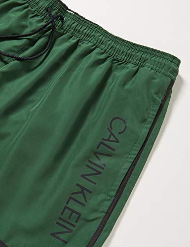Calvin Klein Short Runner Bañador, Verde (Dark Green LC0), L para Hombre