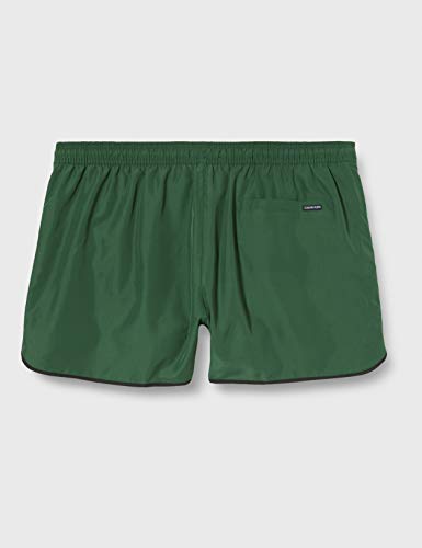 Calvin Klein Short Runner Bañador, Verde (Dark Green LC0), L para Hombre