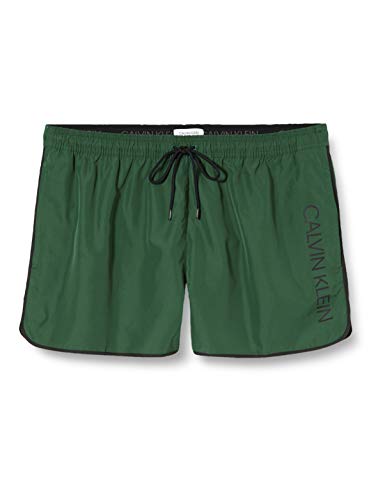 Calvin Klein Short Runner Bañador, Verde (Dark Green LC0), L para Hombre