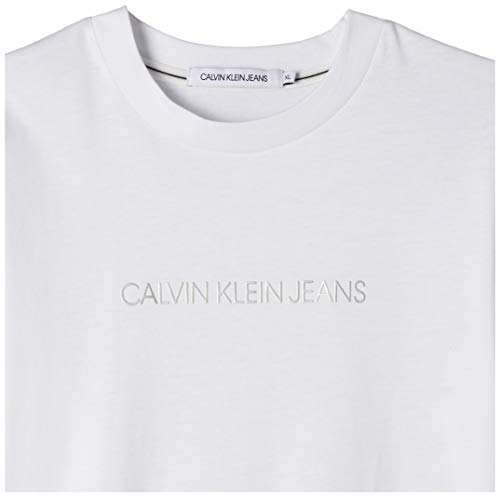 Calvin Klein Shrunken Inst Modern LS tee Camisa, Bright White, S para Mujer