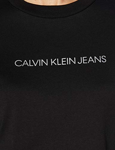 Calvin Klein Shrunken Inst Modern LS tee Camisa, CK Black, XL para Mujer