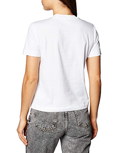 Calvin Klein Shrunken Inst Modern SS tee Camisa, Bright White, XL para Mujer