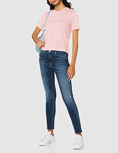 Calvin Klein Shrunken Institutional Logo tee Camiseta, Rosa (Keepsake Pink Tir), XL para Mujer