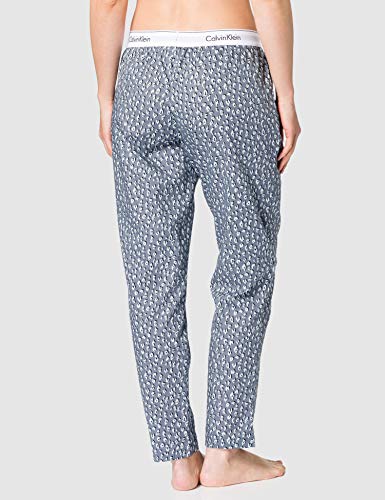 Calvin Klein Sleep Pant Pantaln de Pijama, Cheetah Shadow_Peltre, L para Mujer