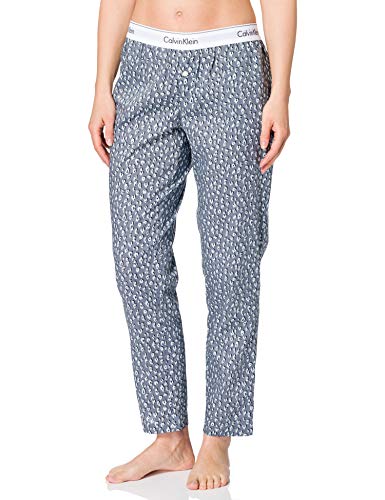 Calvin Klein Sleep Pant Pantaln de Pijama, Cheetah Shadow_Peltre, L para Mujer