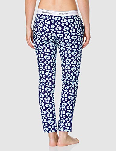 Calvin Klein Sleep Pant Pantalón de Pijama, Leopardo Gecko_Purple Fuss, M para Mujer