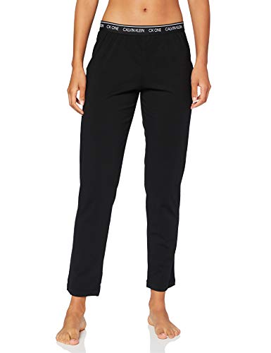 Calvin Klein Sleep Pant Pantalones de Pijama, Negro (Black 001), S para Mujer