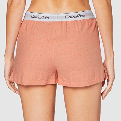 Calvin Klein Sleep Short Pantalones de Pijama, Naranja (Grapefruit Heather GHQ), XS para Mujer